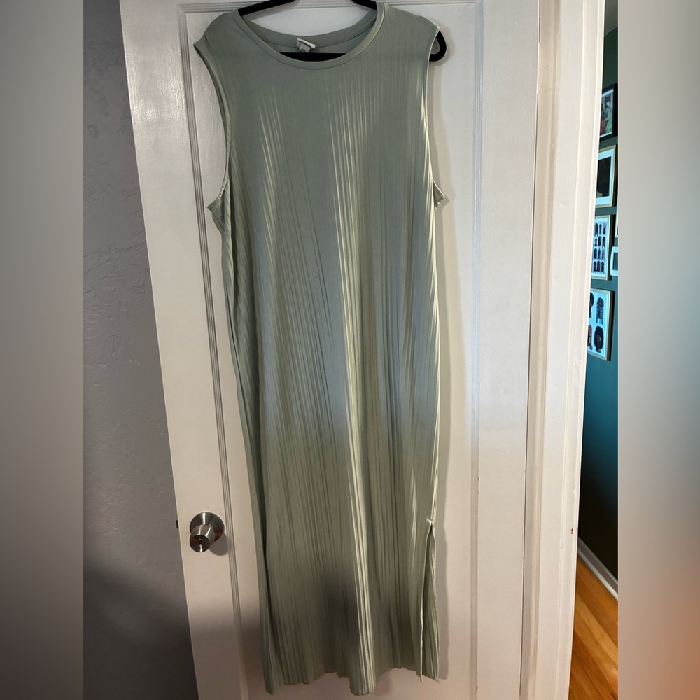 a new day Sage Green Sleeveless Ribbed Maxi Dress